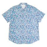 CALVIN KLEIN Mens Shirt Blue Crazy Pattern XL