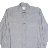 NEWPORT CLUB Mens Shirt Grey Geometric Long Sleeve M