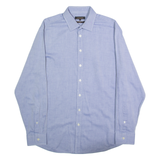 JAEGER Mens Plain Shirt Blue Long Sleeve XL