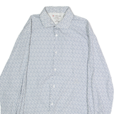 CALVIN KLEIN Slim Fit Womens Shirt White Floral Long Sleeve L