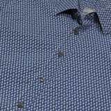 JAEGER Mens Shirt Blue Crazy Pattern Long Sleeve M