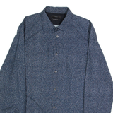DIESEL Slim Fit Mens Shirt Blue Spotted Long Sleeve L