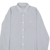 LACOSTE Classic Fit Mens Shirt Grey Check Long Sleeve M