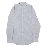 LACOSTE Classic Fit Mens Shirt Grey Check Long Sleeve M