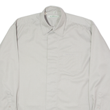BEN SHERMAN Mens Plain Shirt Grey 90s Long Sleeve L