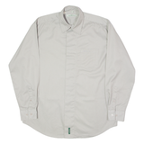 BEN SHERMAN Mens Plain Shirt Grey 90s Long Sleeve L