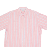 COLDOR Mens Shirt Red 90s Pinstripe Long Sleeve L