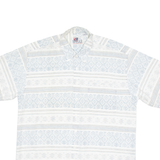 ESQUIRE FASHION Mens Shirt White 90s Crazy Pattern L