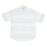 ESQUIRE FASHION Mens Shirt White 90s Crazy Pattern L