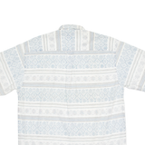 ESQUIRE FASHION Mens Shirt White 90s Crazy Pattern L