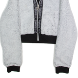 RUSSELL ATHLETIC Cropped Womens Fleece Jacket Grey M