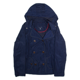 TOMMY HILFIGER Womens Jacket Blue Hooded S
