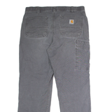 CARHARTT Workwear Carpenter Mens Canvas Trousers Grey Relaxed Straight W35 L30