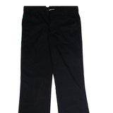 DICKIES Workwear Womens Trousers Black Relaxed Wide-Leg W32 L31