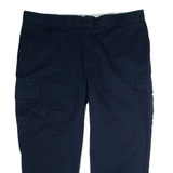DICKIES Workwear Cargo Mens Trousers Blue Regular Straight W44 L26