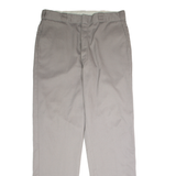 DICKIES Workwear Mens Twill Trousers Grey Regular Straight W36 L34