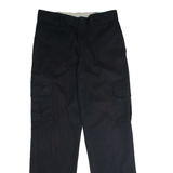 DICKIES Flex Workwear Cargo Mens Trousers Black Regular Straight W30 L32