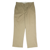 DICKIES Workwear Mens Twill Trousers Beige Regular Straight W36 L30