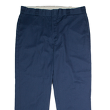 DICKIES Workwear Mens Twill Trousers Blue Regular Straight W40 L30
