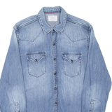REPLAY Mens Denim Shirt Blue 90s Long Sleeve S