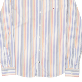 TOMMY HILFIGER Fit Mens Shirt Blue Striped Long Sleeve M