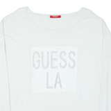 GUESS Womens Jumper White Tight Knit S