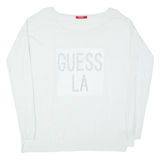 GUESS Womens Jumper White Tight Knit S