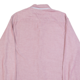 TOMMY HILFIGER Mens Plain Shirt Maroon Long Sleeve L