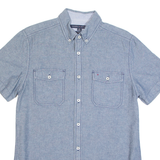 TOMMY HILFIGER Denim Look Mens Plain Shirt Blue S