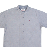 TOMMY HILFIGER JEANS Weave Mens Shirt Blue Geometric M