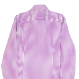 HUGO BOSS Slim Fit Mens Shirt Purple Gingham Long Sleeve S