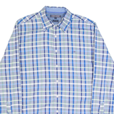TOMMY HILFIGER Mens Shirt Blue Check Long Sleeve L