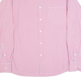 TOMMY HILFIGER DENIM Slim Fit Mens Shirt Red 90s Striped Long Sleeve 2XL