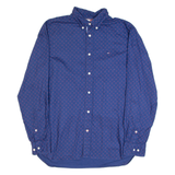 TOMMY HILFIGER Mens Shirt Blue Crazy Pattern Long Sleeve L