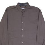 PIERRE CARDIN Mens Shirt Brown Crazy Pattern Long Sleeve XL