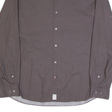 PIERRE CARDIN Mens Shirt Brown Crazy Pattern Long Sleeve XL