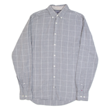 TOMMY HILFIGER Mens Shirt Grey Check Long Sleeve S