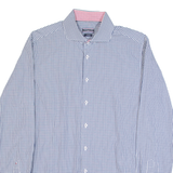 TOMMY HILFIGER Slim Fit Mens Shirt Blue Gingham Long Sleeve XL