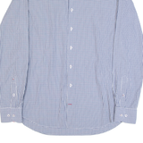 TOMMY HILFIGER Slim Fit Mens Shirt Blue Gingham Long Sleeve XL