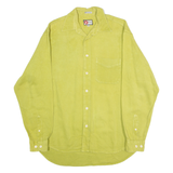 HIM Mens Plain Shirt Green Long Sleeve M