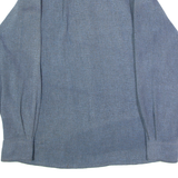 JAS Mens Plain Shirt Blue 90s Long Sleeve L