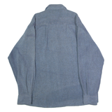 JAS Mens Plain Shirt Blue 90s Long Sleeve L