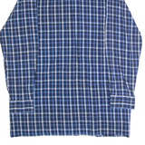 Mens Flannel Shirt Blue 90s Check Long Sleeve L