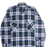 F&C PROTECT LINE Mens Flannel Shirt Blue Check Long Sleeve M
