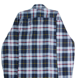 F&C PROTECT LINE Mens Flannel Shirt Blue Check Long Sleeve M