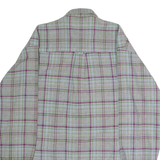 LE COLONIAL Mens Shirt Grey 90s Check Long Sleeve M