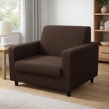 Anyseat 1-Seater Sofa Cover – Plain Coffee Style Slipcover for Living Room Chair Protection