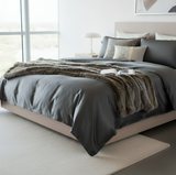 Anycozy UK King Bed Sheet Set – Deep Grey & Light Grey Ultra‑Soft Luxury Egyptian Cotton Bedding Cover, 4‑Piece Ensemble