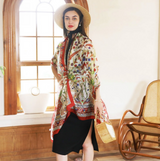 Anyyou 100% Mulberry Silk Red Green Scarf Women Luxury Long Shawl – Beach Wear, Swimwear Cover Up, Pashmina Foulard Fashion Accessory