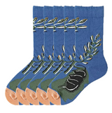 Anyfootwear 5 Pairs Size 5-9 Unisex Long Socks Cartoon Nature Leaf Print Design Warm Winter Socks Comfortable Casual Foot Accessories